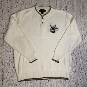 Vintage Croft Barrow Sweater Mens M IvoryVintage Long Sleeve Deer Hunter Casual